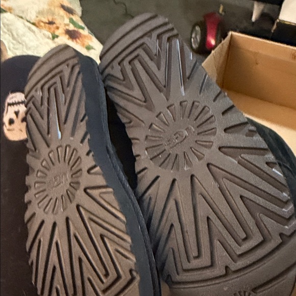 UGG Black Suede Boots with Patterned Soles - Picture 2 of 5